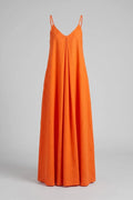 Ленена дълга рокля Сериано - оранжево Serianno Roberto Fashion Store Dress SER0907DRSORNLNG-M M