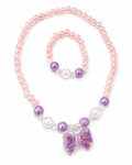 Lotus Accessories Lovely Bow Pastel Bracelet and Necklace Set