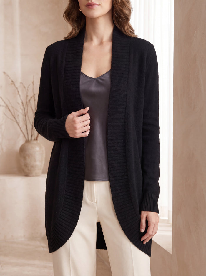 Luxurious 100% Cashmere Cardigan Sweater With An Open Front