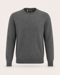Luxurious Men's Crew Neck Cashmere Sweater in Charcoal - Charcoal