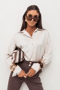 Дамска сатенена риза MADDIE – Беж, елегантен кежуал стил LaBalancia Roberto Fashion Store Set 5907378517947 S