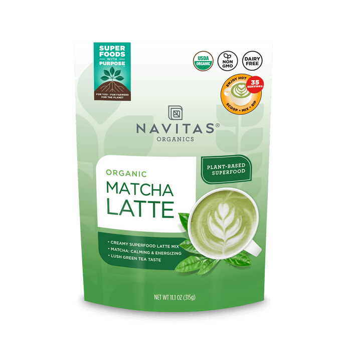 Navitas Organics 11.1 oz Matcha Latte Mix front of bag