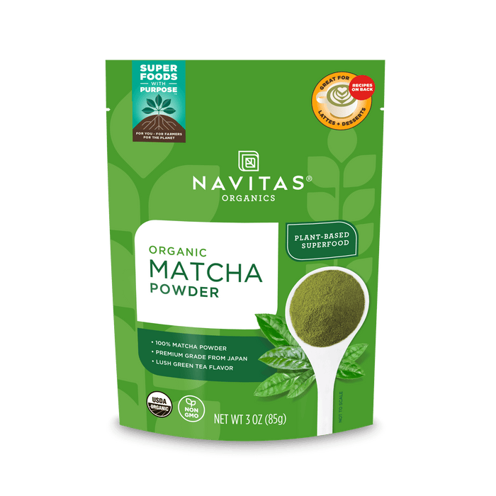 Navitas Organics Matcha Powder 3oz. front of pack.