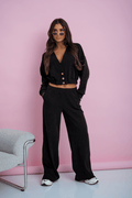 Комплект MEGGI от велур с регулиращ шнур – Черен LaBalancia Roberto Fashion Store Set 5907378520152 XS/S
