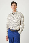 Мъжка риза в бежов цвят с десен на цветя Medicine Roberto Fashion Store T-shirt RW25KDM102-08A-M M