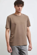 Кафява мъжка базова тениска от памук с еластан Medicine Roberto Fashion Store T-shirt RW26-TSM013-98X-S S