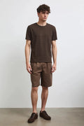Кафява мъжка тениска слим кройка с дребен принт Medicine Roberto Fashion Store T-shirt RW26-TSM011-89A-S S