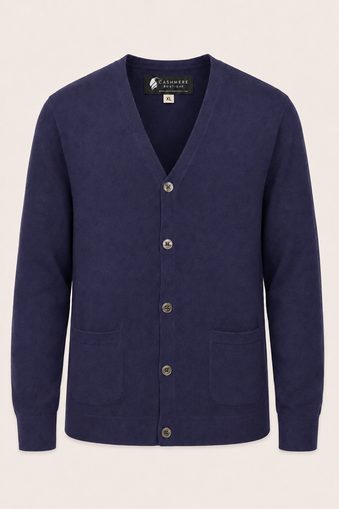 Men's Cashmere Cardigan - Navy