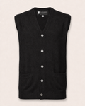 Men's Cashmere Sleeveless Cardigan Vest - black