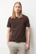 Мъжка памучна тениска с десен на точки в цвят Тъмен шоколад Medicine Roberto Fashion Store T-shirt RS26TSM020-89A-S S