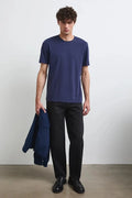 Тъмносиня мъжка базова тениска от памук с еластан Medicine Roberto Fashion Store T-shirt RW26-TSM013-59X-S S