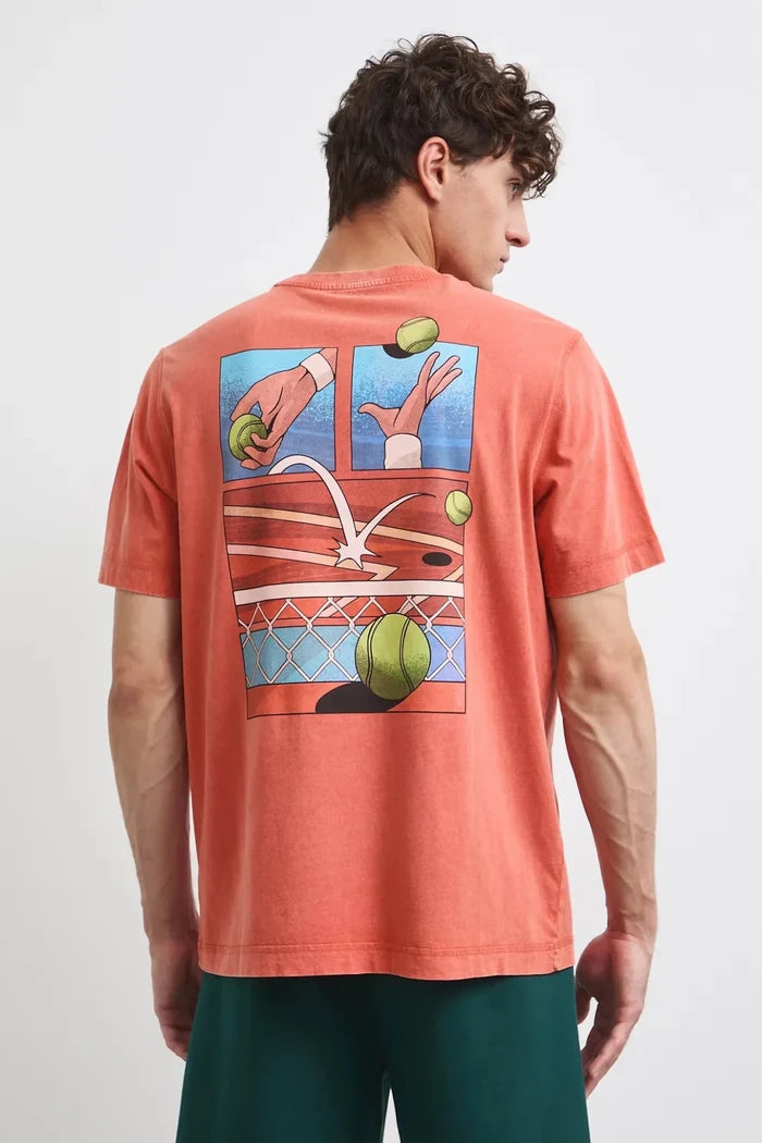 Оранжева мъжка тениска от 100% памук с принт на гърба Medicine Roberto Fashion Store T-shirt RW26-TSM120-22X-S S