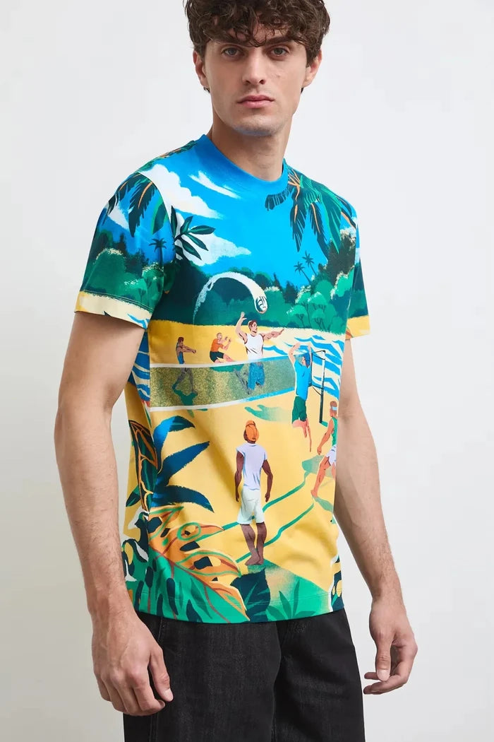 Мъжка тениска слим кройка с изцяло щампован дизайн Medicine Roberto Fashion Store T-shirt RW26-TSM117-MLA-S S