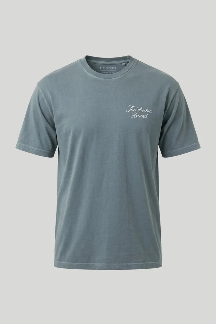 Мъжка тениска "Superlola" от 100% памук, синьо-сива — колекция Boston, размери S-XL Boston Roberto Fashion Store T-shirt MAY83001405-S S
