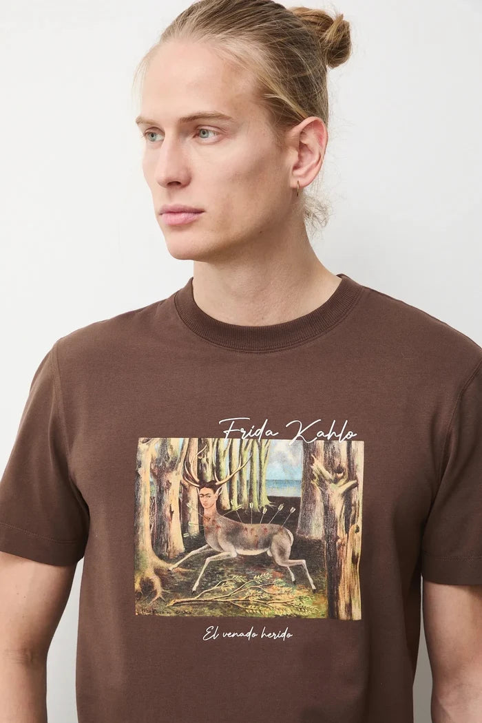 Мъжка тениска с абстрактен арт принт в кафяв цвят Medicine Roberto Fashion Store T-shirt RS26TSM265-88X-S S