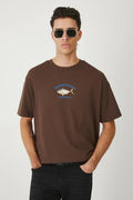 Мъжка тениска с абстрактен арт принт "Shark" в кафяв цвят Medicine Roberto Fashion Store T-shirt RW25TSM101-88X-S S
