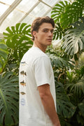 Мъжка тениска с абстрактен арт принт "Shark" в бял цвят Medicine Roberto Fashion Store T-shirt RW25TSM101-01X-S S