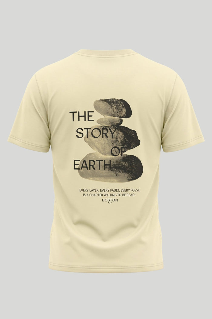 Мъжка тениска с щампа "Earth" - Охра Boston Roberto Fashion Store Jeans MAY83006319-S S