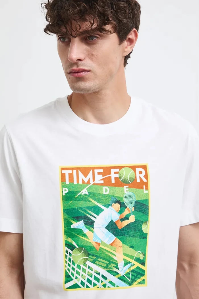 Бяла мъжка тениска от 100% памук с преден принт Medicine Roberto Fashion Store T-shirt RW26-TSM116-00X-S S