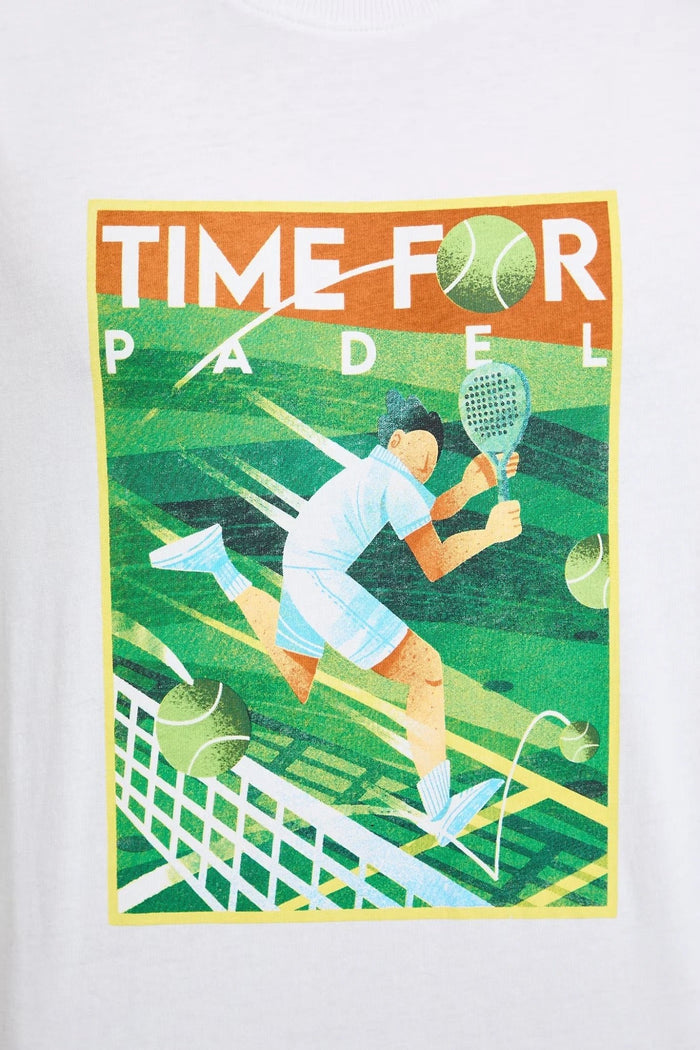Бяла мъжка тениска от 100% памук с преден принт Medicine Roberto Fashion Store T-shirt RW26-TSM116-00X-S S