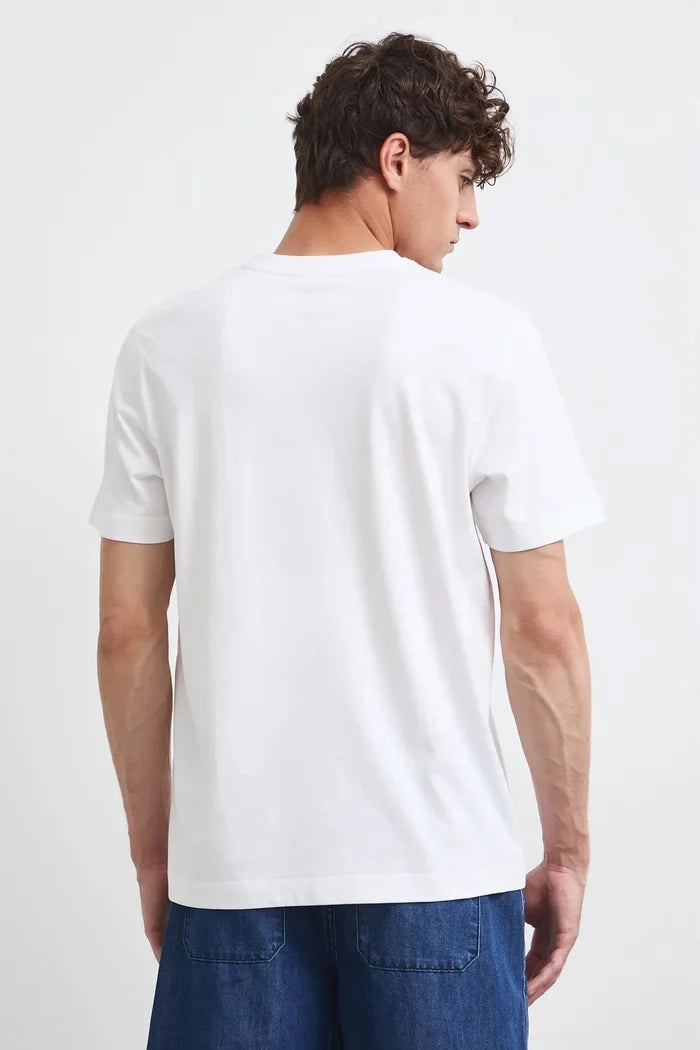 Бяла мъжка тениска от 100% памук с голям преден принт Medicine Roberto Fashion Store T-shirt RW26-TSM114-00X-S S