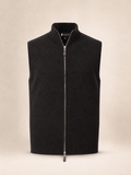 Men's Zip Vest in Pure Cashmere - Black