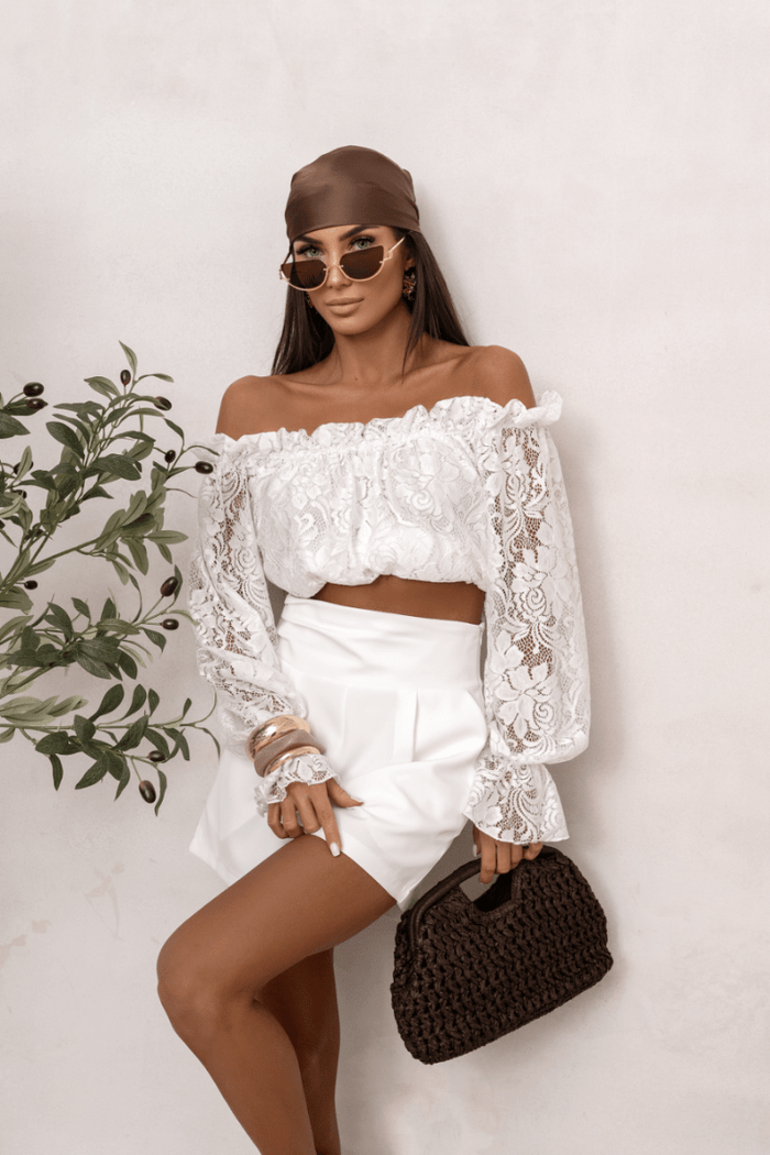 Дамска блуза MIA тип „испанка“ от дантела - екрю LaBalancia Roberto Fashion Store Set 5907378521579 S