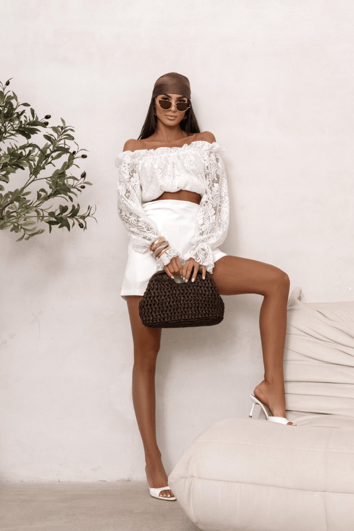 Дамска блуза MIA тип „испанка“ от дантела - екрю LaBalancia Roberto Fashion Store Set 5907378521579 S