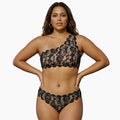 Noir Lace Floral Scalloped Plus Size Bikini Set