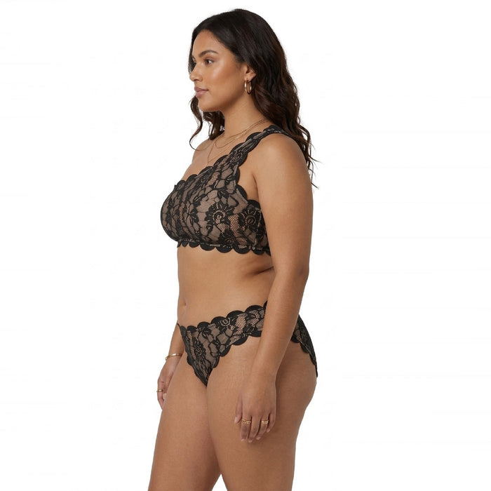 Noir Lace Floral Scalloped Plus Size Bikini Set