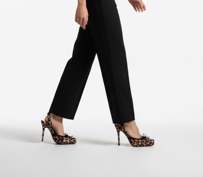 Alondra Leopard Satin Ankle Lace-Up Stiletto Heels with Bow