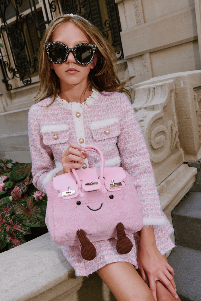 Lola + The Boys Accessories Pink Plush Peep Kelly Purse