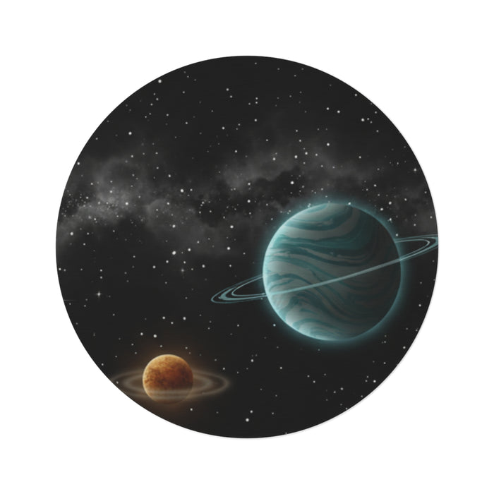 Planetary Night Sky Round Rug — Space Galaxy Home Decor
