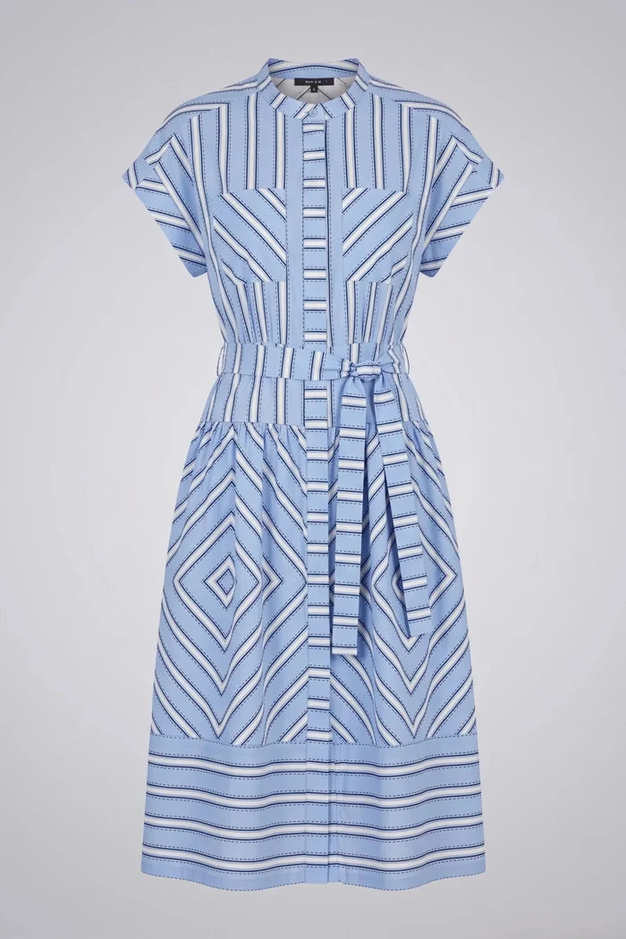 Памучна рокля плюс размер "Cie la vie" - синьо Roberto&Co Roberto Fashion Store Dress PIE1007DRSBLUSTR-44 44