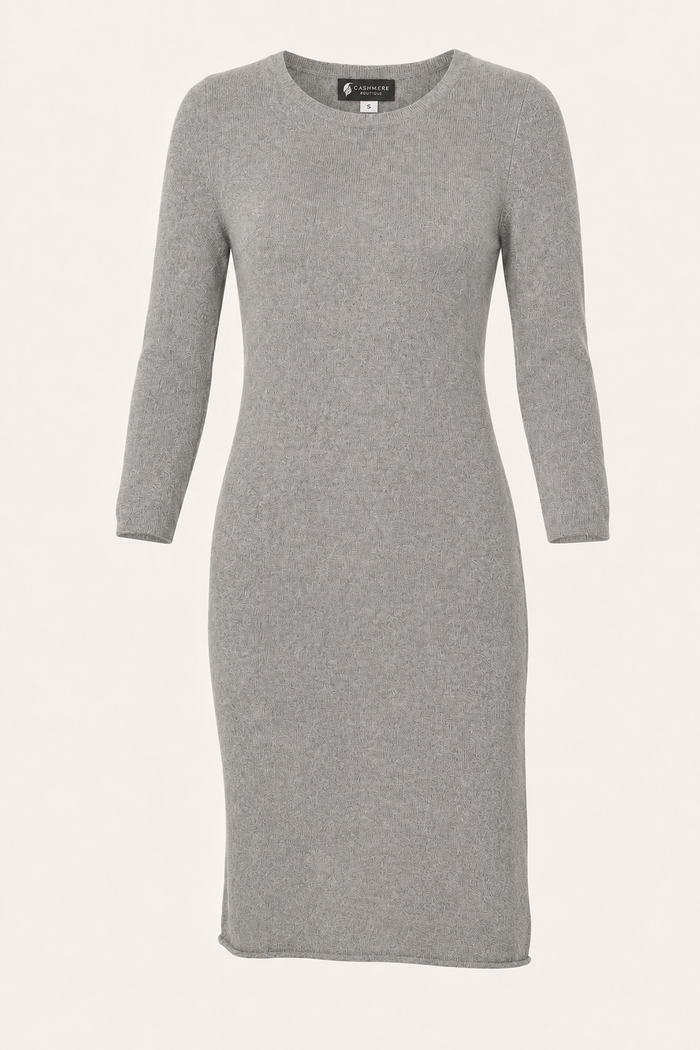 Pure Cashmere Dress - faded pewter