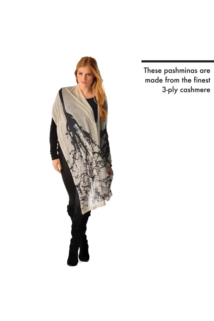 Pure Cashmere Knitted Shawl in Tree Print - Infographic 1 (1W7L9uSFDsd0ybK5AFec2ZfeER7GZ9TKA)