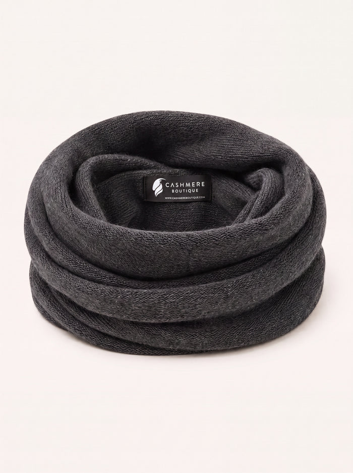 Pure Cashmere Neck Cowl - Charcoal