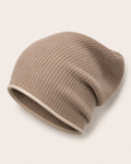 Pure Cashmere Ribbed Toque Hat - Camel