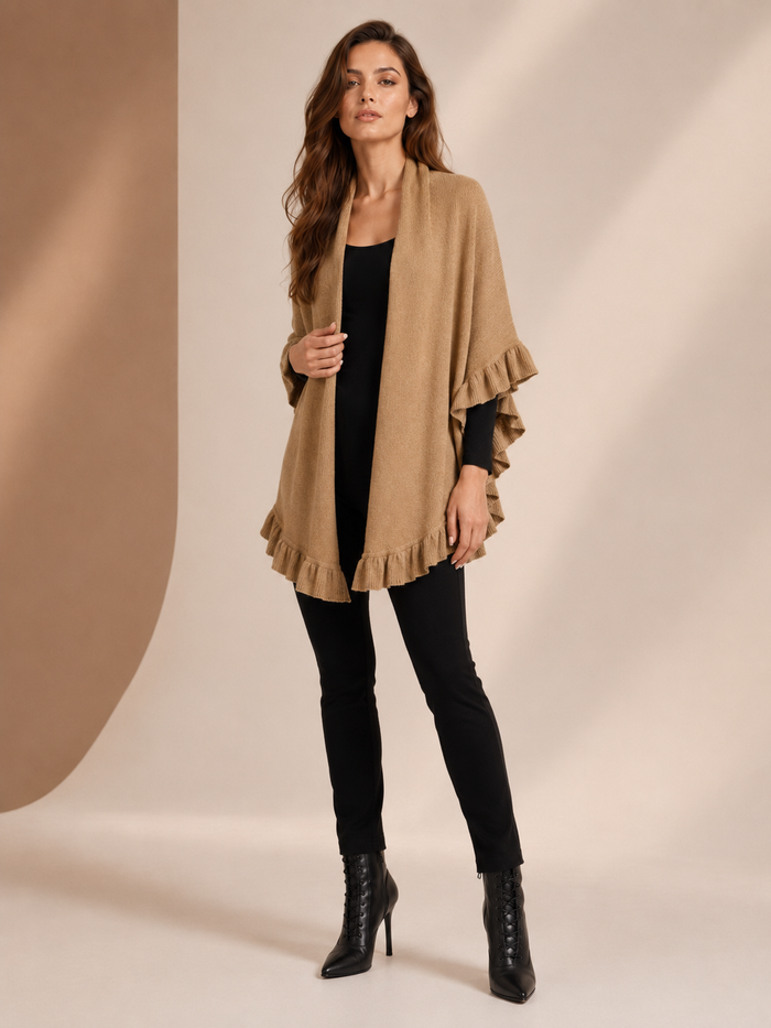 Pure Cashmere Ruffle Wrap