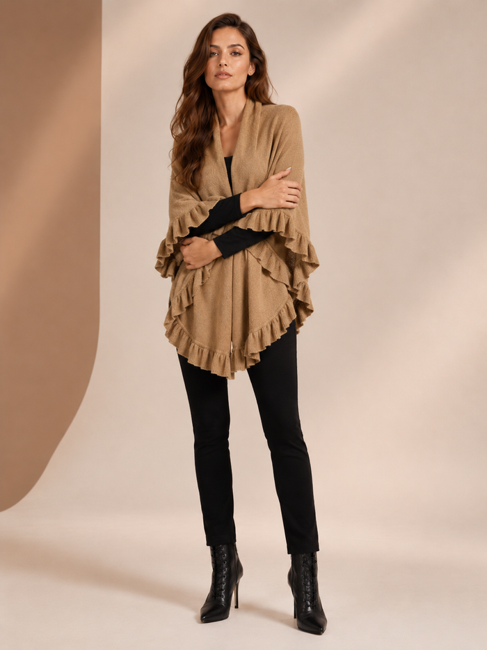 Pure Cashmere Ruffle Wrap