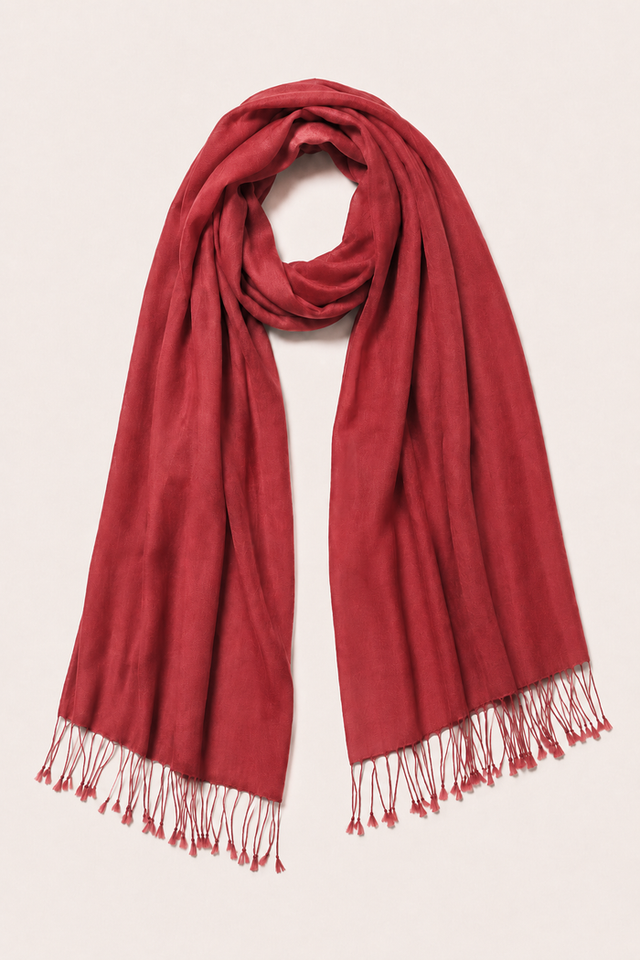 Pure Cashmere Shawl - Crimson