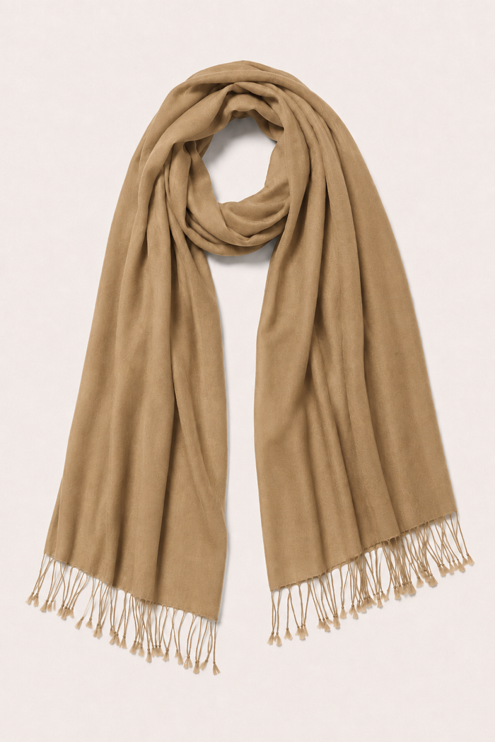 Pure Cashmere Shawl - Camel