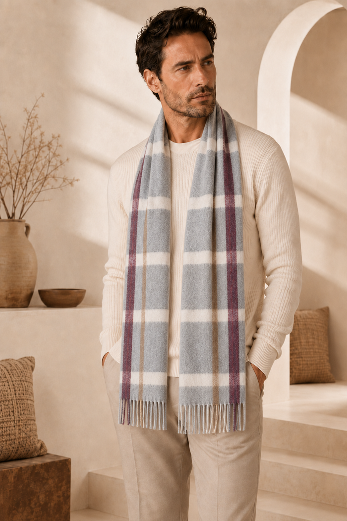 Pure Cashmere Unisex Checks Scarf