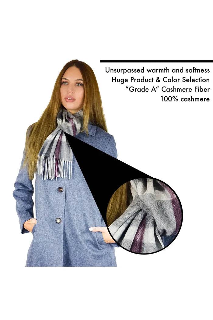 Pure Cashmere Unisex Checks Scarf - Infographic 1 (1y0J0f5FvcqsaSm6LfbB3Ed783Wbw3qWD)