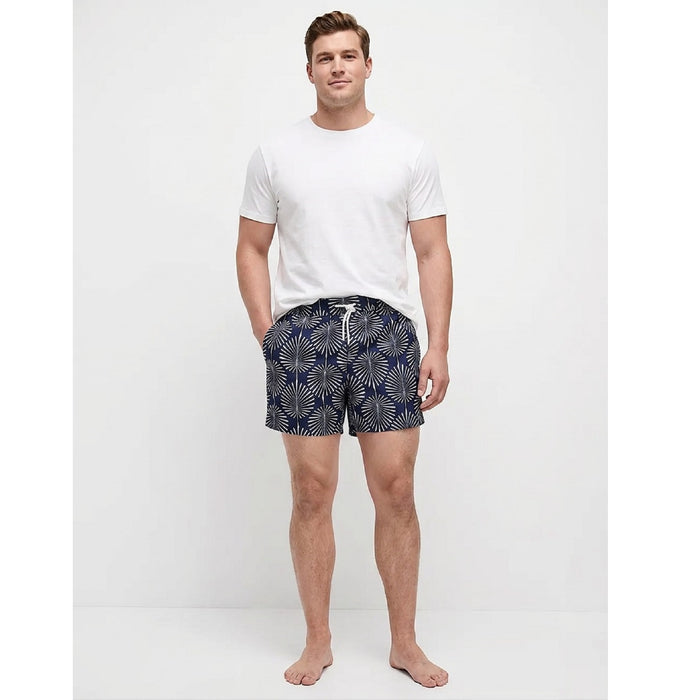 Quick Dry Woodblock Print Swim Shorts