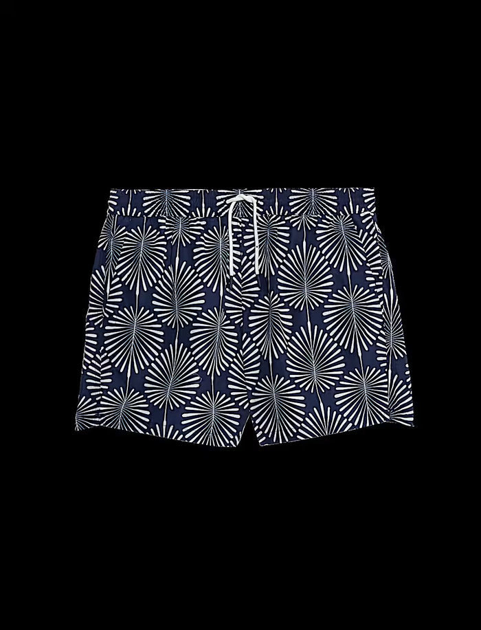 Quick Dry Woodblock Print Swim Shorts
