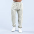 Cream graphic joggers with elastic waistband and ribbed cuffs