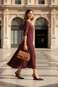 Burgundy Patent Slingback Wedge Heel | Sculptural Heel | Pointed Toe
