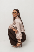 Сатенена дамска риза VIVIENNE — Беж, елегантна и мека LaBalancia Roberto Fashion Store Set 5907378518067 S