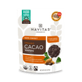 Navitas Organics Semi-sweet Cacao Wafers 60% Cacao 8oz. front of bag.